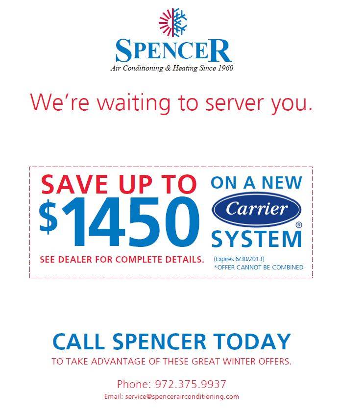Spencer Coupon we're waiting to server yoiu save up to $1450 on a new system