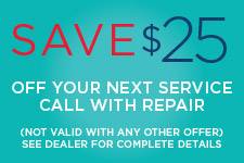 save $25 off your next service call with repair coupon