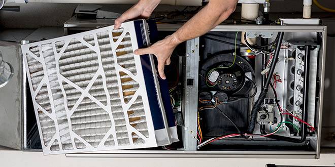 furnace installation and air filter replacement